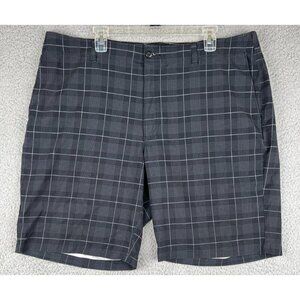 GRAND SLAM Performance Gray Plaid Golf Shorts Mens 42 (fits 39) Bogey Casual